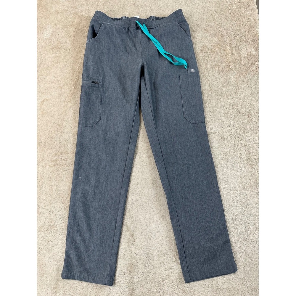 FIGS Technical Collection Yola Skinny Scrub Pants Womens‎ XS Gray Stretch EUC